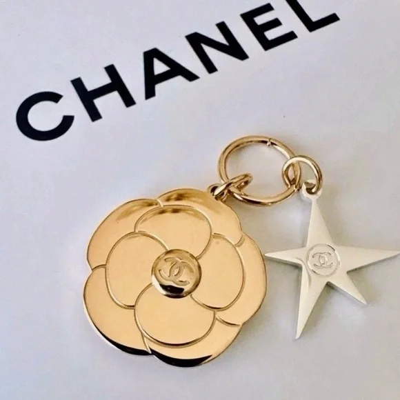 CHANEL Gold ⭐️ STAR AND CAMELIA Keychain CHARM PICK ONE 1️⃣ - Picture 15 of 15